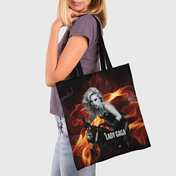 Сумка-шопер Леди Гага на мотоцикле, цвет: 3D-принт — фото 2
