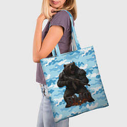 Сумка-шопер ВМФ злой медведь с автоматом, цвет: 3D-принт — фото 2