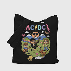 Сумка-шоппер ACDC, мультяшный стиль