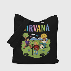 Сумка-шопер Нирвана мультяшный стиль, цвет: 3D-принт
