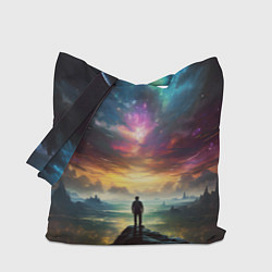 Сумка-шопер Shocking the cosmos, цвет: 3D-принт