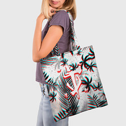 Сумка-шопер Doom тропики глитч, цвет: 3D-принт — фото 2