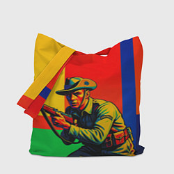 Сумка-шоппер Австралийский ретро солдат поп-арт