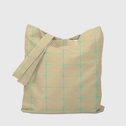 Сумка-шопер Color beige green crosses, цвет: 3D-принт