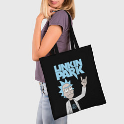Сумка-шопер Linkin Park и Рик Санчес из Рик и Морти, цвет: 3D-принт — фото 2