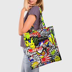 Сумка-шопер Monster energy брендовый стиль, цвет: 3D-принт — фото 2