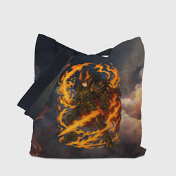 Сумка-шоппер Герой аниме дракон с огненным мечем