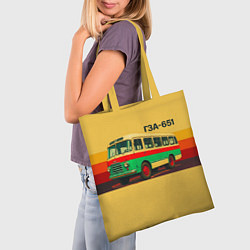 Сумка-шопер Ретро автобус ГЗА-651 поп-арт, цвет: 3D-принт — фото 2