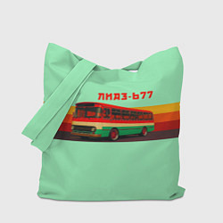 Сумка-шопер Ретро автобус ЛиАЗ 677, цвет: 3D-принт