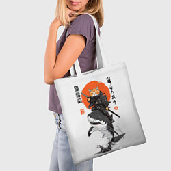 Сумка-шопер Кот на акуле, цвет: 3D-принт — фото 2