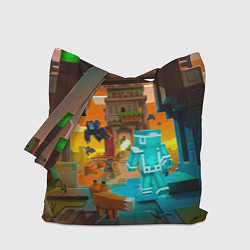 Сумка-шоппер Майнкрафт - воин в алмазной броне