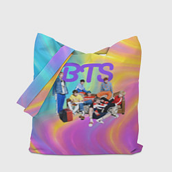 Сумка-шоппер BTS радужные разводы