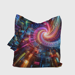Сумка-шоппер Fractal neon spiral - ai art fantasy