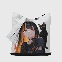 Сумка-шоппер Девушка и кот