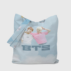 Сумка-шоппер BTS светлый голубой фон