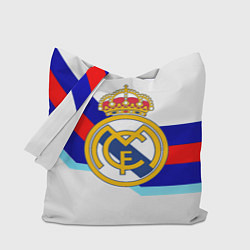 Сумка-шопер Real Madrid текстура полосы, цвет: 3D-принт