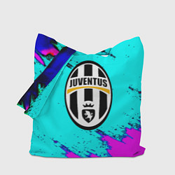 Сумка-шопер Juventus неоновые краски, цвет: 3D-принт