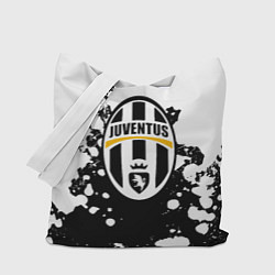 Сумка-шопер Juventus белые краски текстура, цвет: 3D-принт