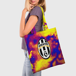 Сумка-шопер Ювентус неоновый шторм, цвет: 3D-принт — фото 2