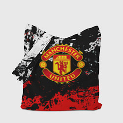 Сумка-шопер Манчестер Юнайтед краски, цвет: 3D-принт