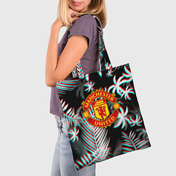 Сумка-шопер Манчестер Юнайтед тропики глитч, цвет: 3D-принт — фото 2