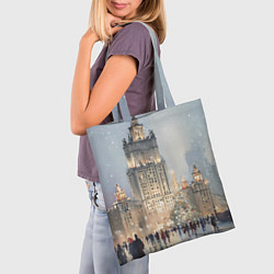 Сумка-шопер Зимняя Москва, цвет: 3D-принт — фото 2