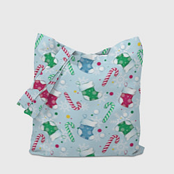 Сумка-шопер Новогодний паттерн, цвет: 3D-принт