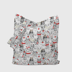 Сумка-шопер Новогодние котики, цвет: 3D-принт