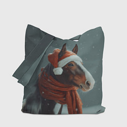 Сумка-шоппер Лошадь в новогодней шапке