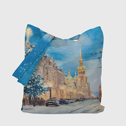Сумка-шопер Новогодний день в Санкт-Петербурге, цвет: 3D-принт