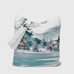 Сумка-шоппер Дома и елки - Новый год