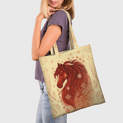 Сумка-шопер Славянский конь, цвет: 3D-принт — фото 2