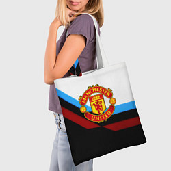 Сумка-шопер Манчестер Юнайтед геометрия спорт, цвет: 3D-принт — фото 2