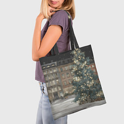 Сумка-шопер Елка во дворе, цвет: 3D-принт — фото 2