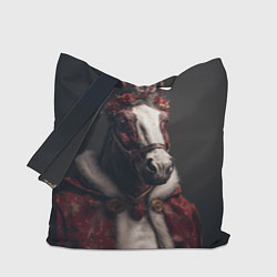 Сумка-шопер Лошадь в новогоднем костюме, цвет: 3D-принт