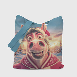 Сумка-шоппер Счастливая новогодняя лошадь