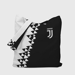 Сумка-шопер Juventus черно белая геометрия текстура, цвет: 3D-принт