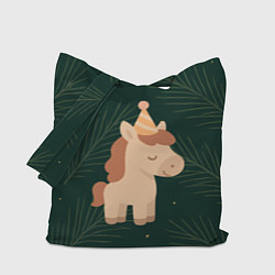 Сумка-шоппер Милая лошадка с колпаком