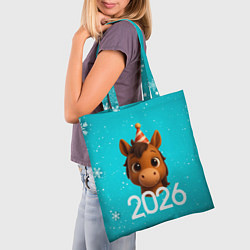 Сумка-шопер Голова лошадки, цвет: 3D-принт — фото 2