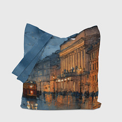 Сумка-шопер Вечер зимнего Питера, цвет: 3D-принт