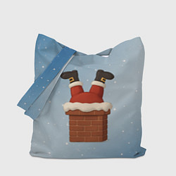 Сумка-шоппер Санта торчит из трубы