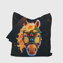 Сумка-шоппер Новогодняя мандариновая лошадь