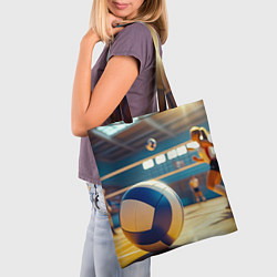Сумка-шопер Динамика волейбольного матча, цвет: 3D-принт — фото 2