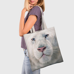 Сумка-шопер Взгляд белого льва, цвет: 3D-принт — фото 2