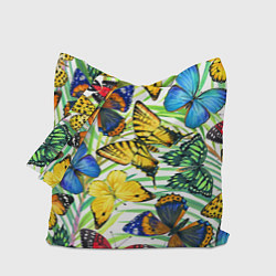 Сумка-шопер Тропические бабочки, цвет: 3D-принт