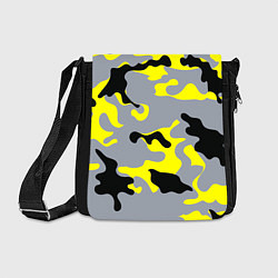 Сумка на плечо Yellow & Grey Camouflage, цвет: 3D-принт