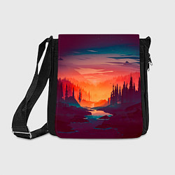 Сумка на плечо Minimal forest sunset, цвет: 3D-принт