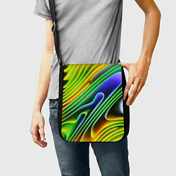 Сумка на плечо Цветные неоновые полосы Абстракция Color neon patt, цвет: 3D-принт — фото 2