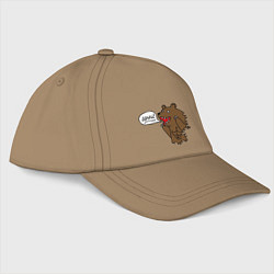 Бейсболка Медведь-качок: дрищ, цвет: миндальный