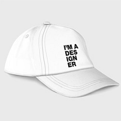 Бейсболка I am a designer, цвет: белый